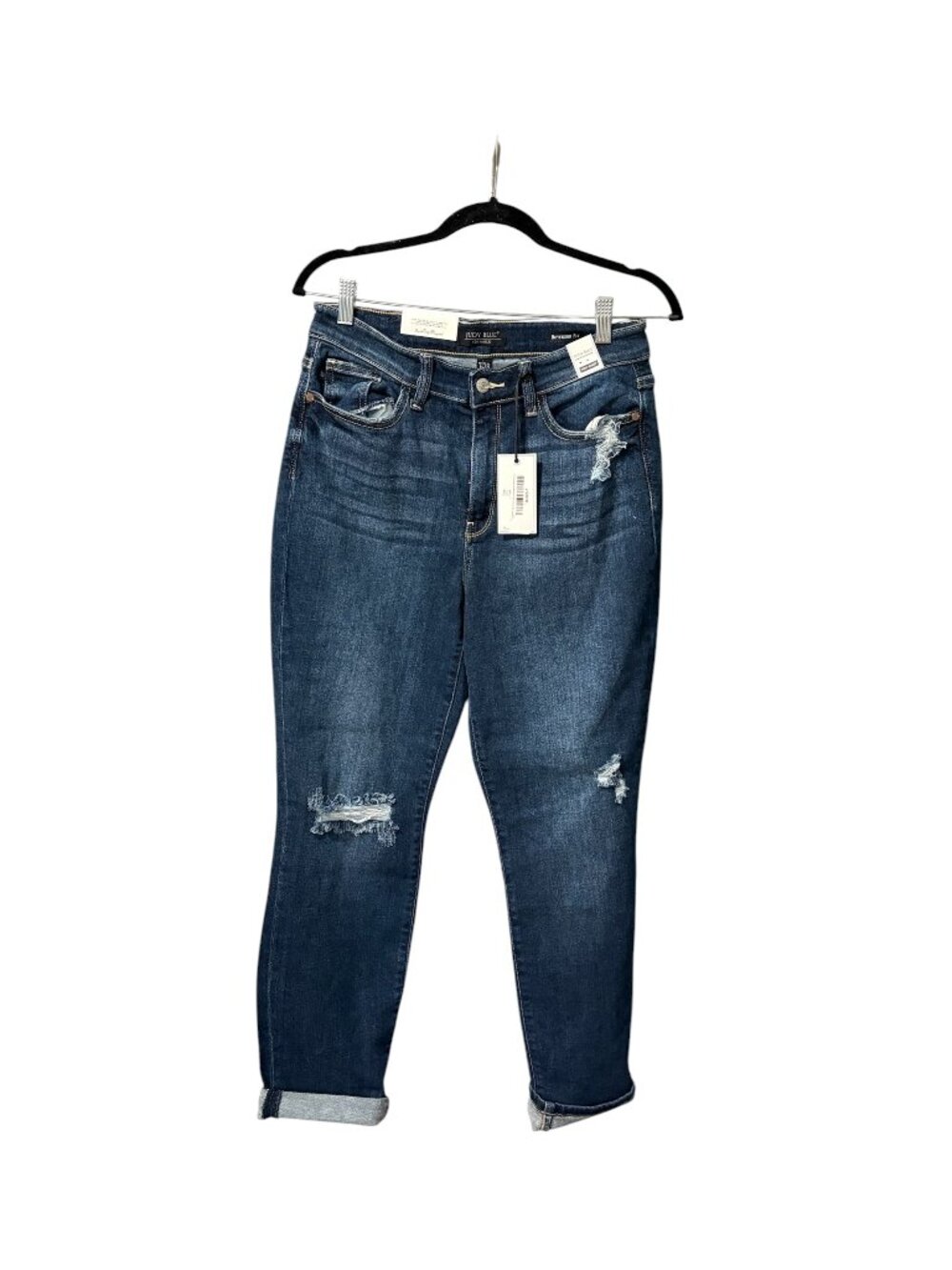 Judy Blue High Waist Boyfriend Fit Distressed Jeans - Picture 2 of 7